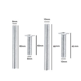 Taicols Cat Scratching Screws Double End Bolt Replacement Material M10 Screw and M8 Screws for Cat Spikes with Allen Key 4 Screws and 4 Screws