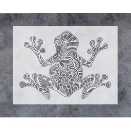 GSS Designs Frog Wall Decor Stencil - Mandala Frog Stencil (12x16 Inch) for Painting & Craft - Wall Furniture Window Fabric Wood Stencils -Reusable Template for Wall Decals(SL-029)