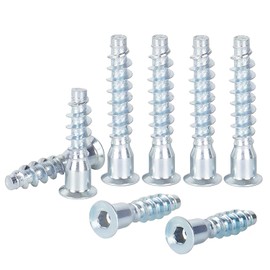 Qrity 20 PCS Confirmat Hexagon Socket Screws, M7x40mm Hex Socket Wood Screws, Countersunk Head Self Tapping Screws, Furniture Connecting Screw for Stable Connection