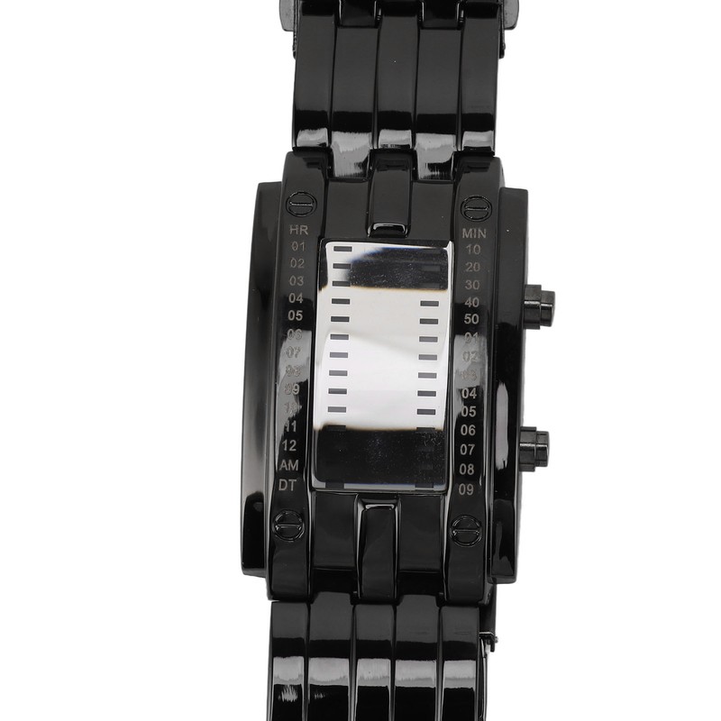 Dual Line Binary Watch Digital Blue LED Alloy Binary Fashion