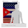 USA Decoration Stand with Cuba Burlap House Flag Pack Support
