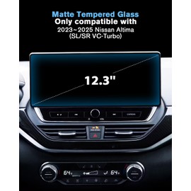 WEIPIN For 2023~2025 Nissan Altima (SL/SR VC-Turbo) Screen Protector 12.3 Inch Matte Anti-Glare Tempered Glass Touchscreen *1 Accessories 9H Hardness Glass - No More Fingerprint