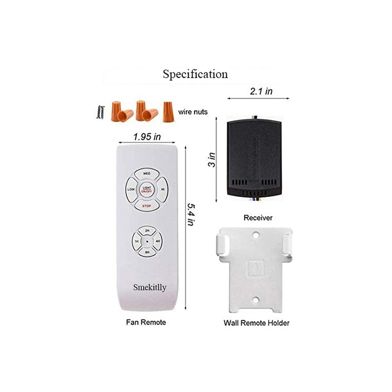 2 Pack Universal Ceiling Fan Remote Control Kit - 3-in-1