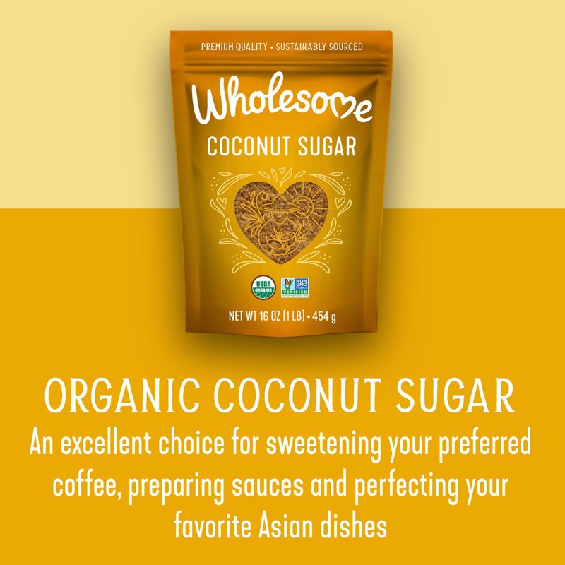 Wholesome Sweeteners 16-Ounce Organic Coconut Sugar, Non GMO, Gluten Free