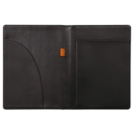 RHODIA 216001C - Rhodiarama N°16 Clipboard and Document Holder Booklet Black - for Notepads or A5 Format Notebooks (14.8 x 21 cm) - Premium Italian Faux Leather - Rhodiarama Collection
