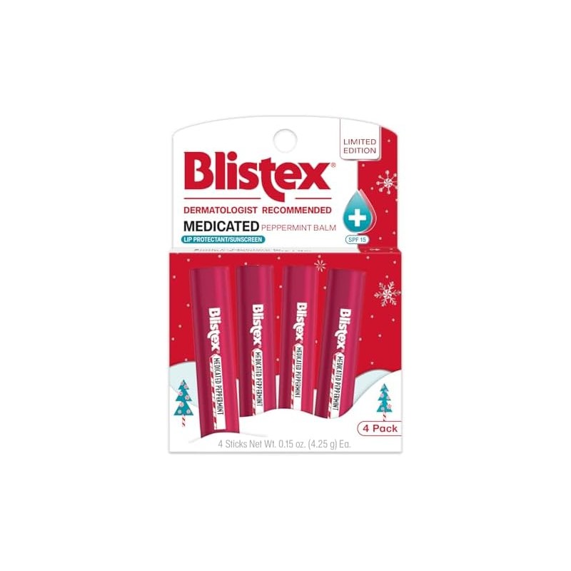 Blistex Bálsamo Labial Edición Limitada, Menta, 4.25g, Paquete de 4