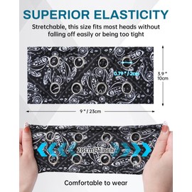 Mesovor 3 Pack Fashion Grommet Wide Headbands for Women, Hollow Out Eyelets Elastic Head Bands | Y2k Girls Punk Grunge Stretchy Hair Accessory (Waves, Cashew, Snakeskin, 3.9" wide)
