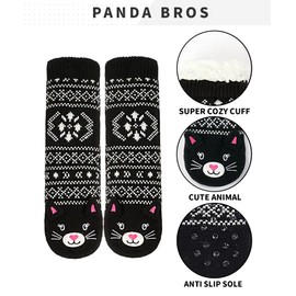 Panda Bros Women's Soft Warm Cozy Fuzzy Fleece-lined Winter Slipper Socks With Grippers