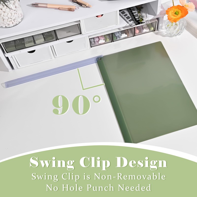 BAYTORY 5Pcs Clear Report Covers with Swing Clip, Plastic Folders