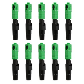 Laroal 10 Pcs SC Fiber Optic Quick Connector Single Mode Embedded SC Fiber Optic Fast Connectors Adapter for CATV Network