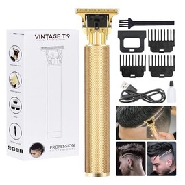 candyfouse Premium Cordless Beard and Hair Trimmer for Men, Professional T-Blade Zero Gapped Rechargeable Grooming Kit, 4 Adjustable Limit Combs, Ideal Gift for Him