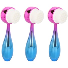 ZJchao 3 Pcs Cepillo De Limpieza Facial, Cepillo de Limpieza Facial de Doble Cara para Piel para Exfoliación Profunda de Poros, Lavado de Maquillaje, Masaje
