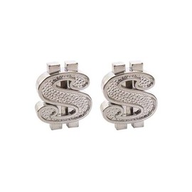 Alta Dollar Sign Schrader Bike Valve Caps, Multiple Colors (Chrome)