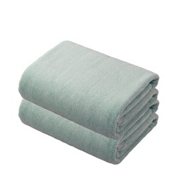 Carari Bath Towels, Set of 2, Microfiber KOS (5 Times) Absorbent Power, Green, Quick Absorption in Fiber Gaps, Quick Drying, Marshmallow Texture, Fluffy and Mochi, 23.6 x 47.2 inches (60 x 120 cm),