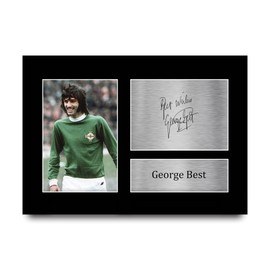 HWC Trading A4 George Best Ireland Gifts Printed Autograph Picture For Football Fans And Fans