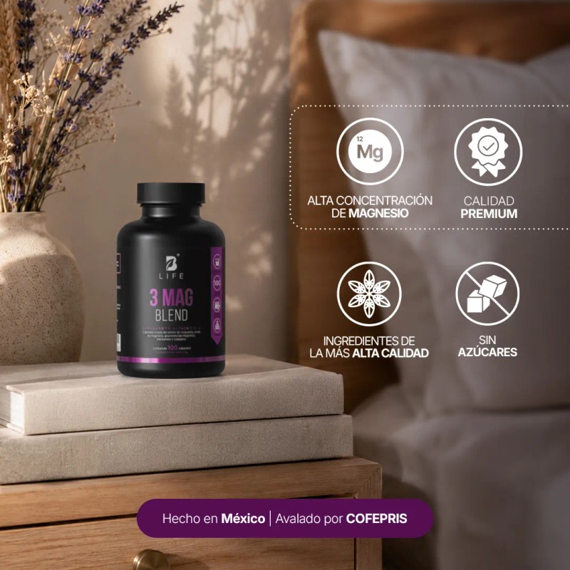 Mezcla De Magnesios 100 Cáps Citrato Oxido Gluconato B Life