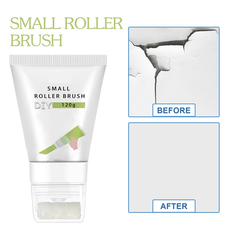 Small Roller Spackle Wall Repair Brush, 2-in-1 Small Rolling Brush