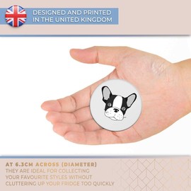 Destination Vinyl ltd Magnet for Refrigerator, Fridge BW - Cute French Bulldog Animals Dog for Office, Cabinet and Whiteboard, Magnetic Stickers, 41053