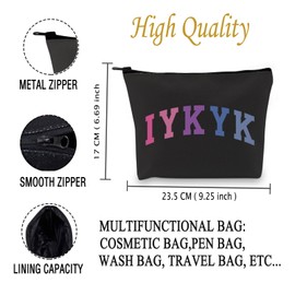 JXGZSO Bisexual Gift Bi Pride Gift Purple Blue Pink Bi Pride Queer Owned Bi IYKYK Cosmetic Pouch Bag (IYKYK Bag)