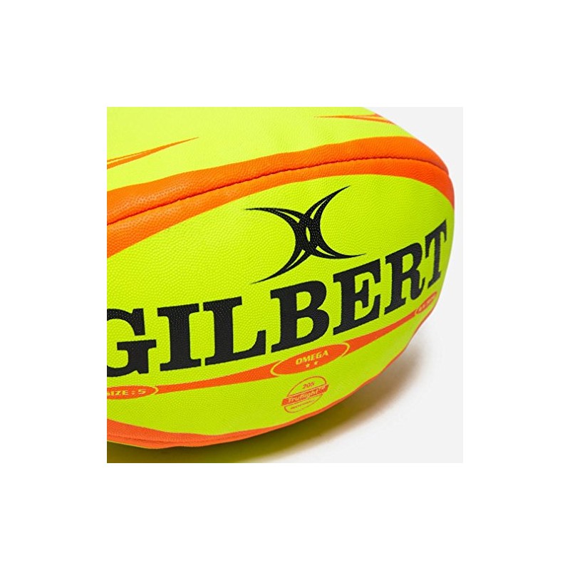 Omega Match Rugby Ball - Fluoro/Orange - size Size 5
