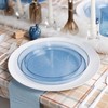 8 inch Blue Transparent Plastic Salad Plates – Disposable, Elegant,