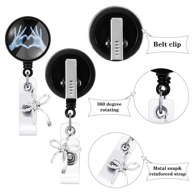3Set Xray Badge Reel - Retractable Radiology Badge Reel, Radiology