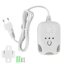 Home Combustible Gas Detector Sound Light Alarm 85dB/m for Natural Coal LPG 90‑240VEU Plug