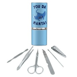 You Da Manta Ray Cool Man Funny Humor Stainless Steel Manicure Pedicure Grooming Beauty Care Travel Kit