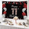 JOYKY Happy 11th Birthday Banner, Red Black Happy 11th Birthday