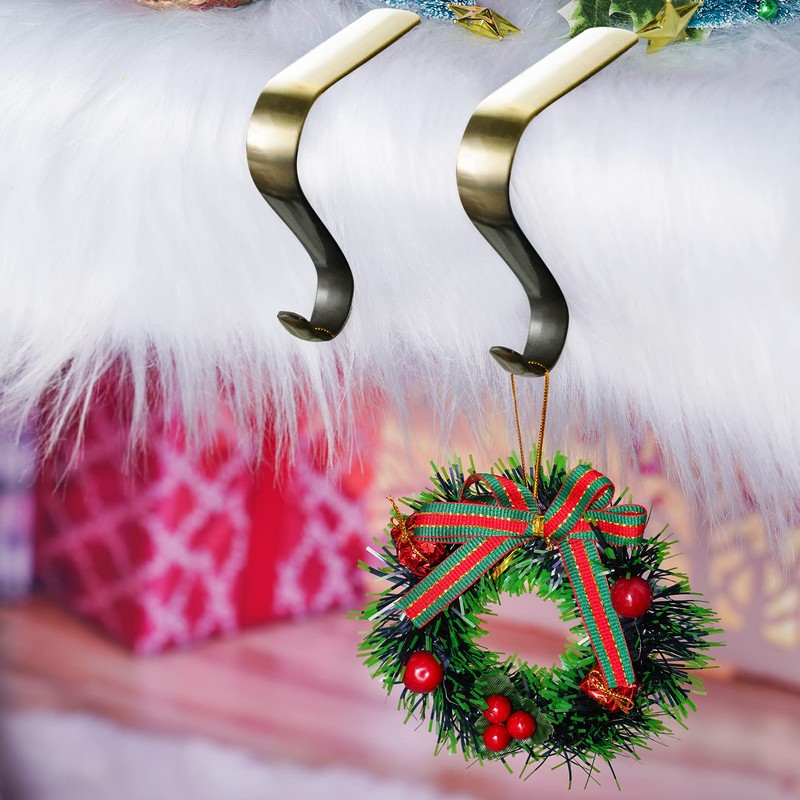 Poualss Christmas Stocking Holders Metal Stocking Hangers Non-Slip Christmas Stocking