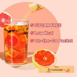Teazen Summer Grapefruit Iced Tea, Sugar Free, Uva Black Tea, Hydration Drink Mix, 10 Sticks, 1.76oz