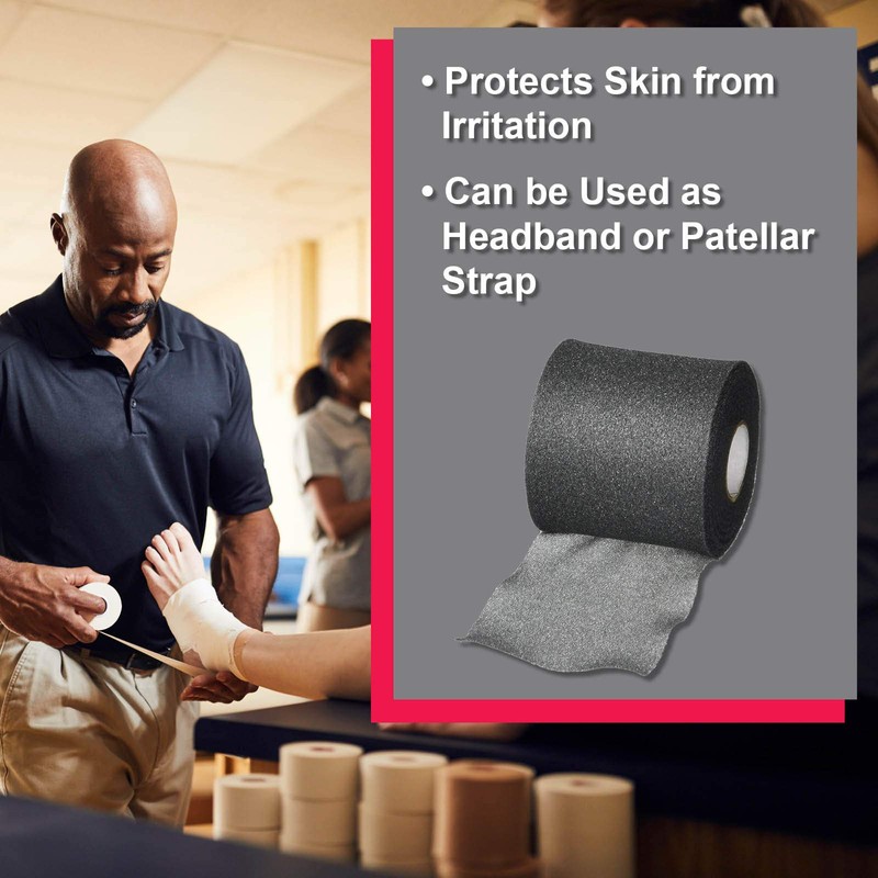 Cramer Tape Underwrap, Single Roll, Black, Non-Latex Pre Wrap to
