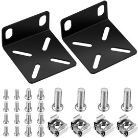 Pelopy Rack Mount Kit Compatible with 17.3 Inch Wide Switches, Adjustable Rack Ears Universal Rack Mount Brackets Compatible with Netgear/Buffalo Tech/Dell/D-Link/Linksys/TRENDnet Products
