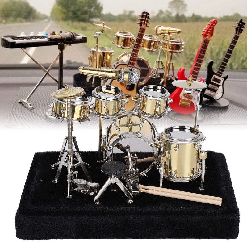 BORDSTRACT Mini Drum Set Model, Musical Instrument Display Kit for