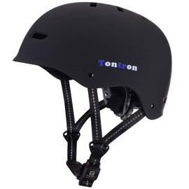 Tontron Skate Helmet (Matte Black, Medium)