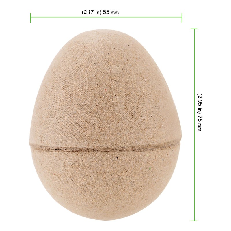 TAICHEUT 50 PCS Brown Paper Mache Easter Eggs, 3 Inch