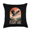 Shoebill Stork Retro Flight Wildlife Birdwatching Throw Pillow