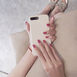 Inilbran Square Coffin Print On Nails, Matt Pink Glue On Nails, Coffin Fake Nails, French Ballerina Stick On Nails, Short Medium Fingernails, Square, Full Coverage, Acrylic Nails, 24 Pieces