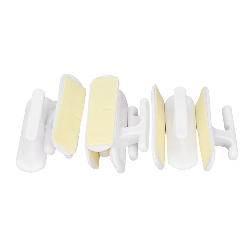 8Pcs Wall Self Adhesive Curtain Hooks White Reusable Plastic Curtain