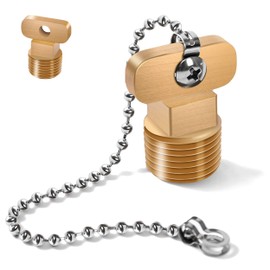 Boat Garboard Drain Plug 1/2" NPT Thread Brass Drain Plugs,Marine Drain Plug Fits External Thread is 0.8 inch,Used for Boat Hull Spare Garboard Drain Plug One Way Safety Plug,Pack of 1