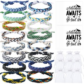 YumSur 16 Stück Freundschaftsarmband,Gewebte Armbänder, Handgefertigtes Geflochtenes Armband Verstellbar,Handgefertigt Freundschaftsarmbänder,Freundschaft Multi Farbe Armband (Boy)