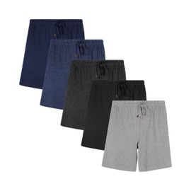Andrew Scott Men's Lounge Shorts | Drawstring & Pockets Cotton PJ-Sleep Short Bottoms | Multi Packs