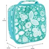 Class Collections Teal Floral Motif Water Resistant Zipper Closure Insulated