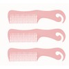 Hair Comb 3 pieces Pink, made in USA, hair detangler,