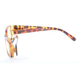 Computer Glasses for Women with Yellow Blue Light Filter Lens Reading Eyeglasses(DEMI) +1.5