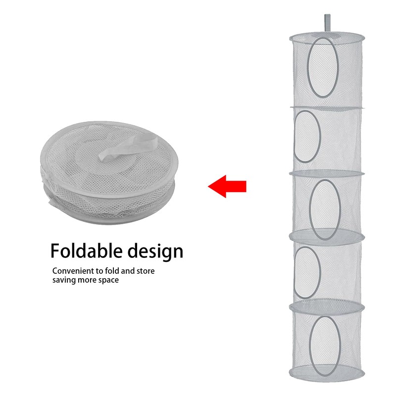 QYRDBGY 5 Tier Hanging Toy Storage Net, Foldable Soft Toy