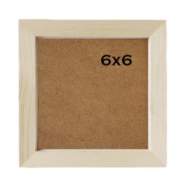 NC 6x6 Photo Frame Solid Wood Frame Square 6x6 Picture Frame.No Paint.Protection Panel Plastic Material.Wall or Tabletop Display.
