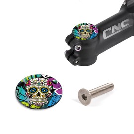 Chooee Bicycle Stem Headset Cap MTB Aluminium Jigsaw Headset Cap with Screws for Road Bikes MTB 1 1/8 Stems and Forks CKL