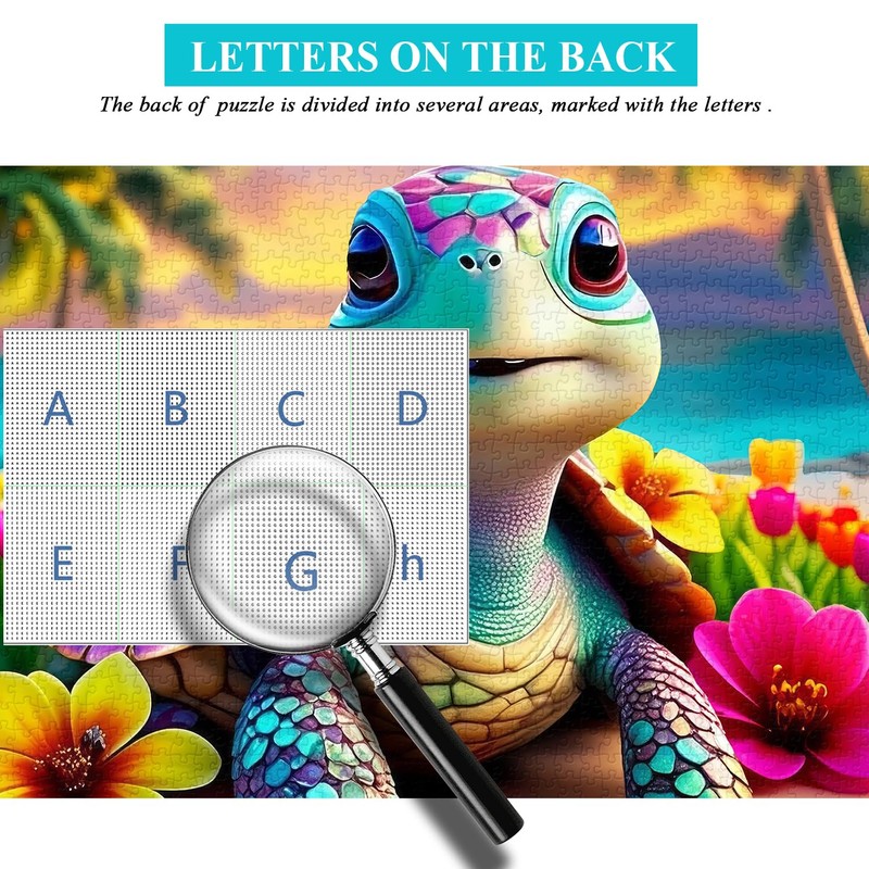 Rainbow Turtle Puzzles for Adults 1000 Pieces, PICKFORU Summer Turtle