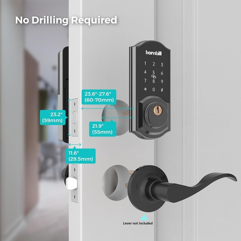 Keyless Entry Door Lock Deadbolt, Hornbill Smart Lock Front Door,